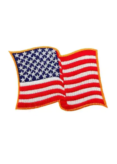USA Embroidered flag PATCH golden border with iron back – American embroidery flag design